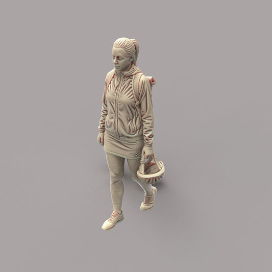 MM4173 Young Female in Skirt holding Cycle Helmet