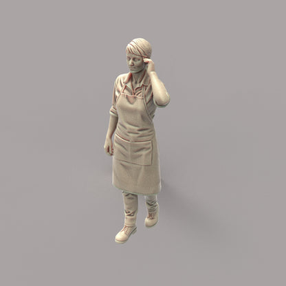MM4174 Female in Apron Hand on Ear
