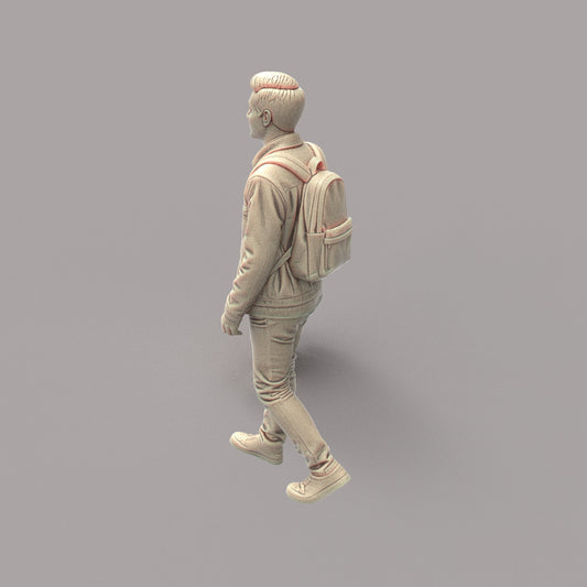MM4179 Older Male Walking With Backpack