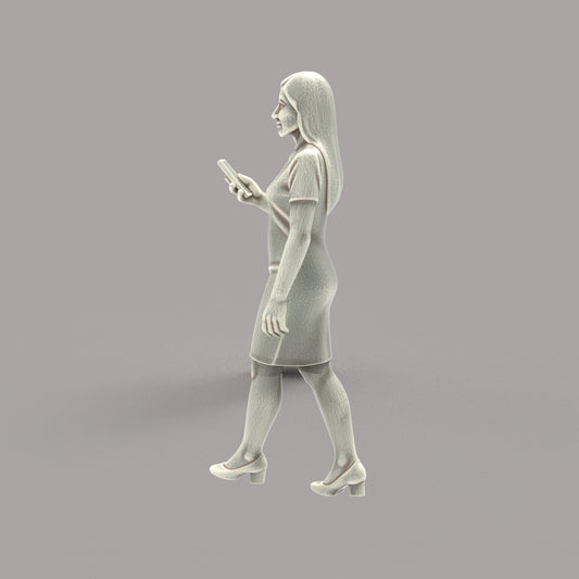 MM4182 Female with Mobile Phone Walking