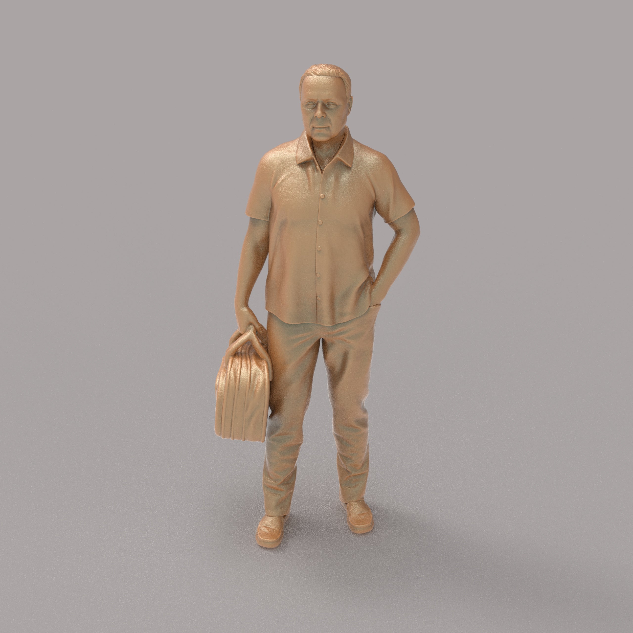 MM2094 Man With Bag waiting for a Train