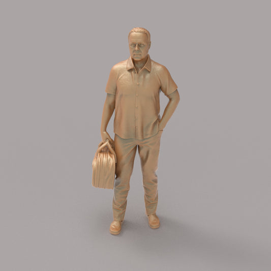 MM2094 Man With Bag waiting for a Train