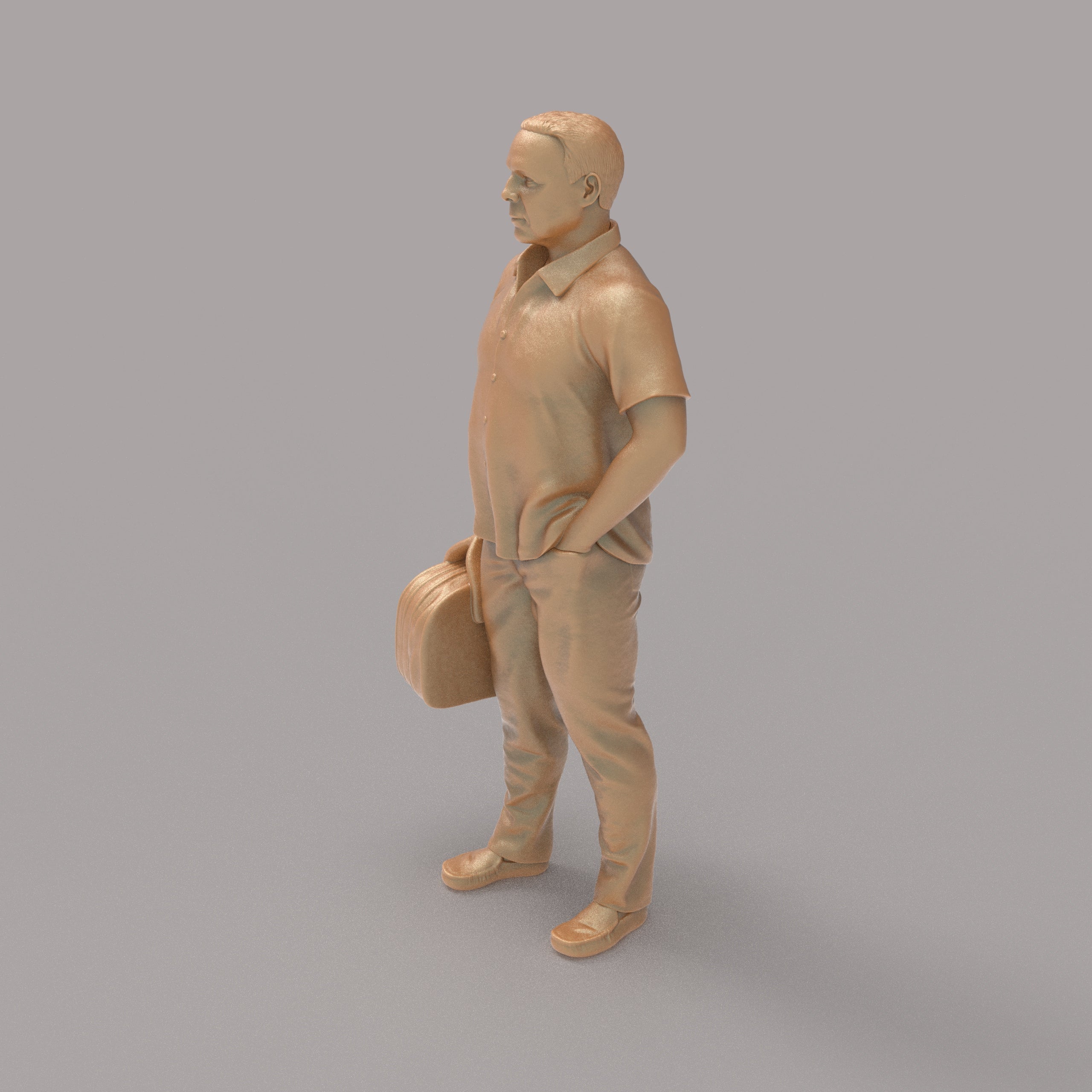 MM2094 Man With Bag waiting for a Train