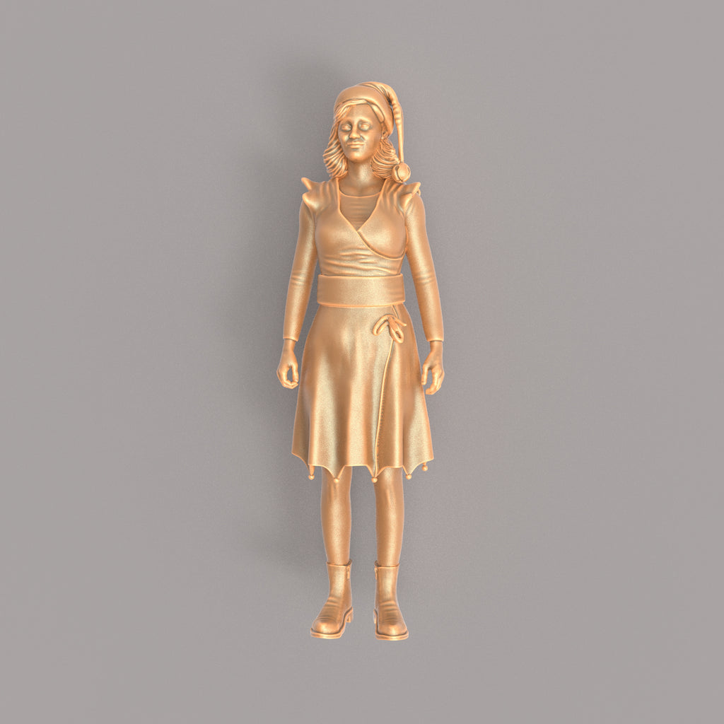 MM581 Female Figure Dressed as Christmas Elf