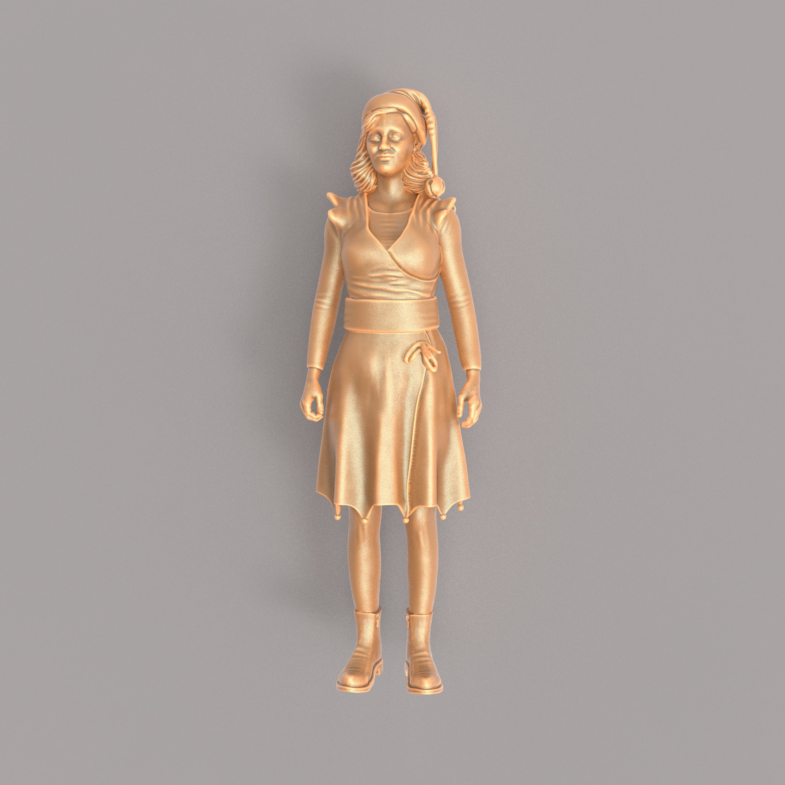 MM581 Female Figure Dressed as Christmas Elf