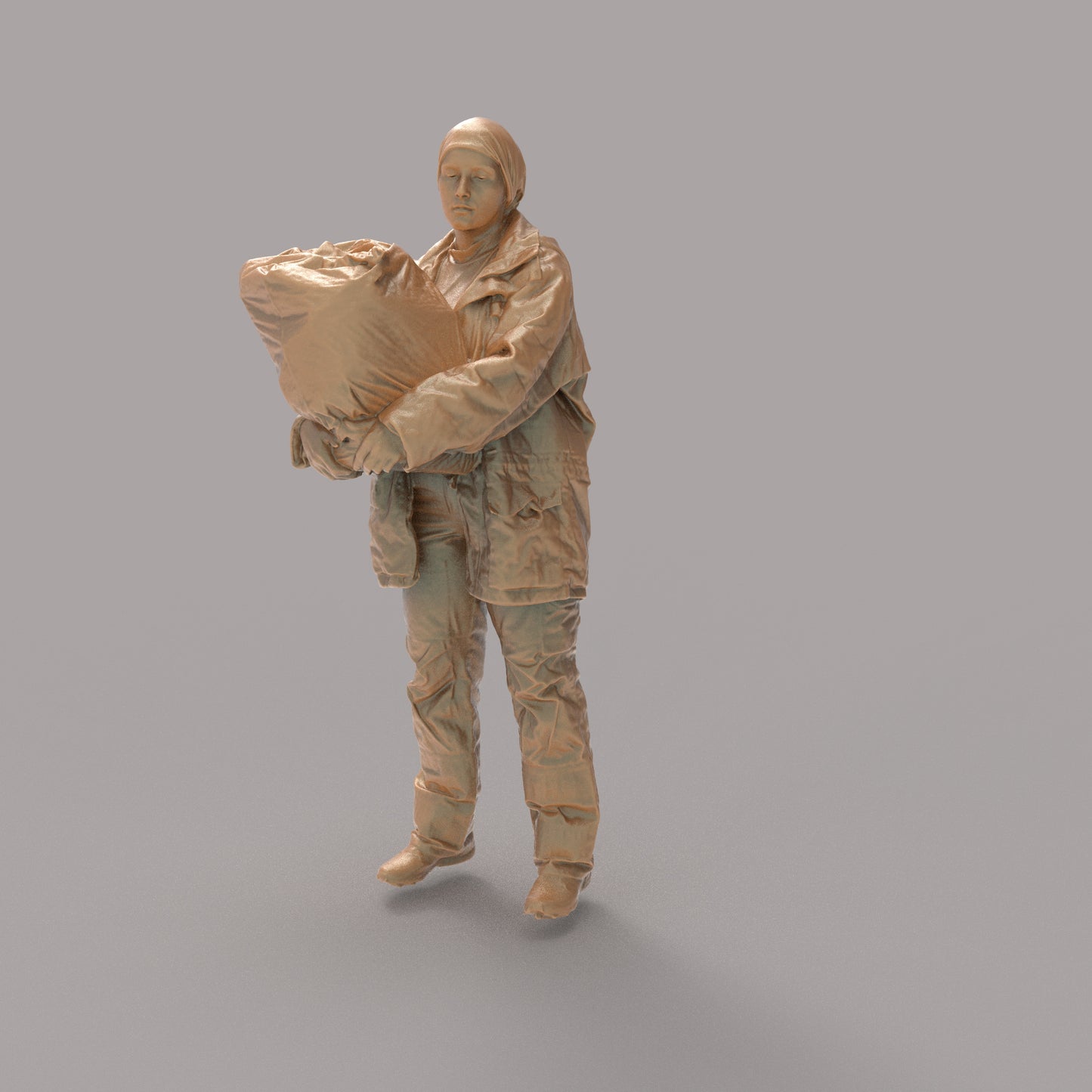 MM1401 Female carrying Rubbish bag