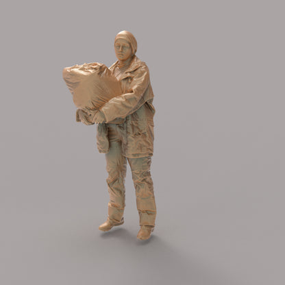 MM1401 Female carrying Rubbish bag