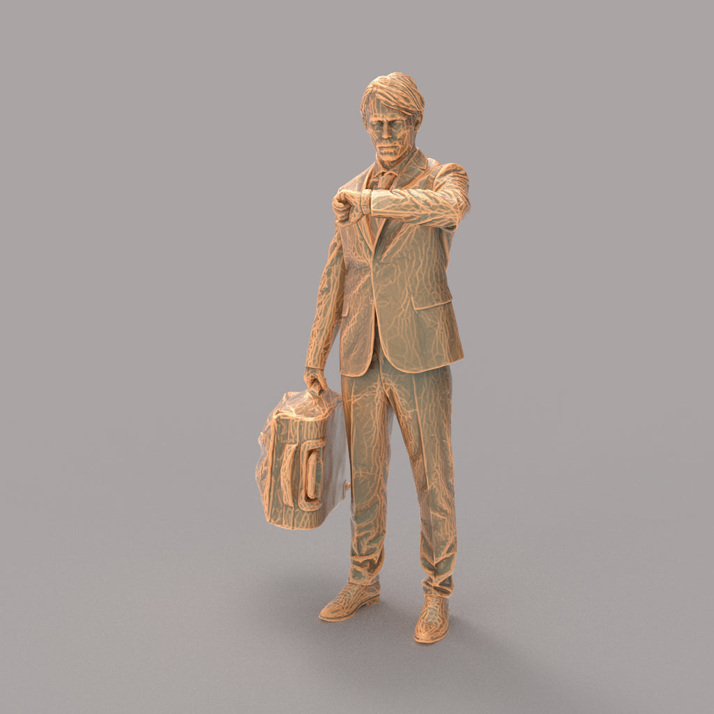 MM706 - Business Man with bag checking time