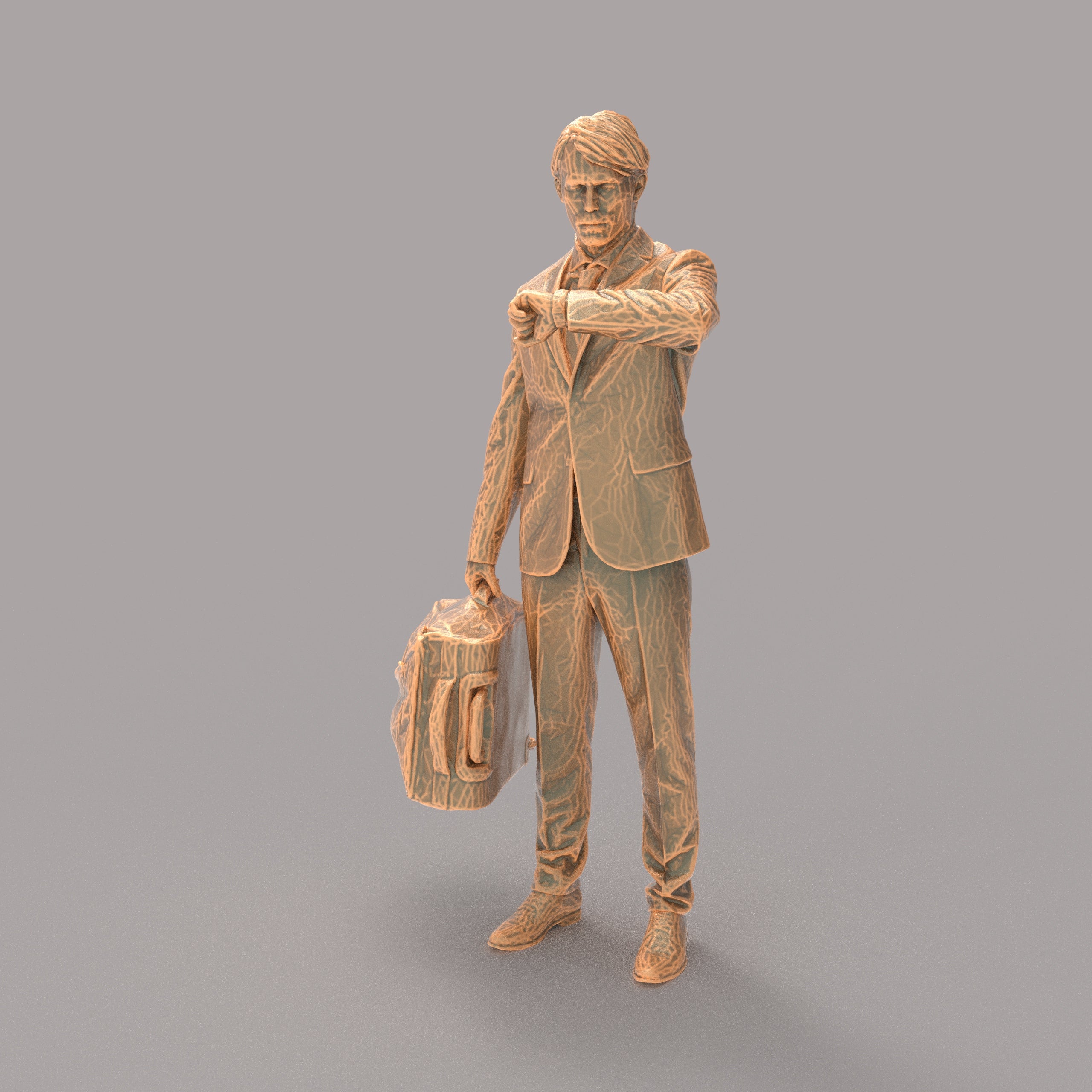 MM706 - Business Man with bag checking time