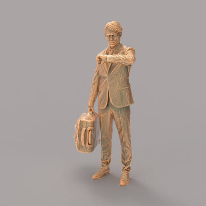 MM706 - Business Man with bag checking time