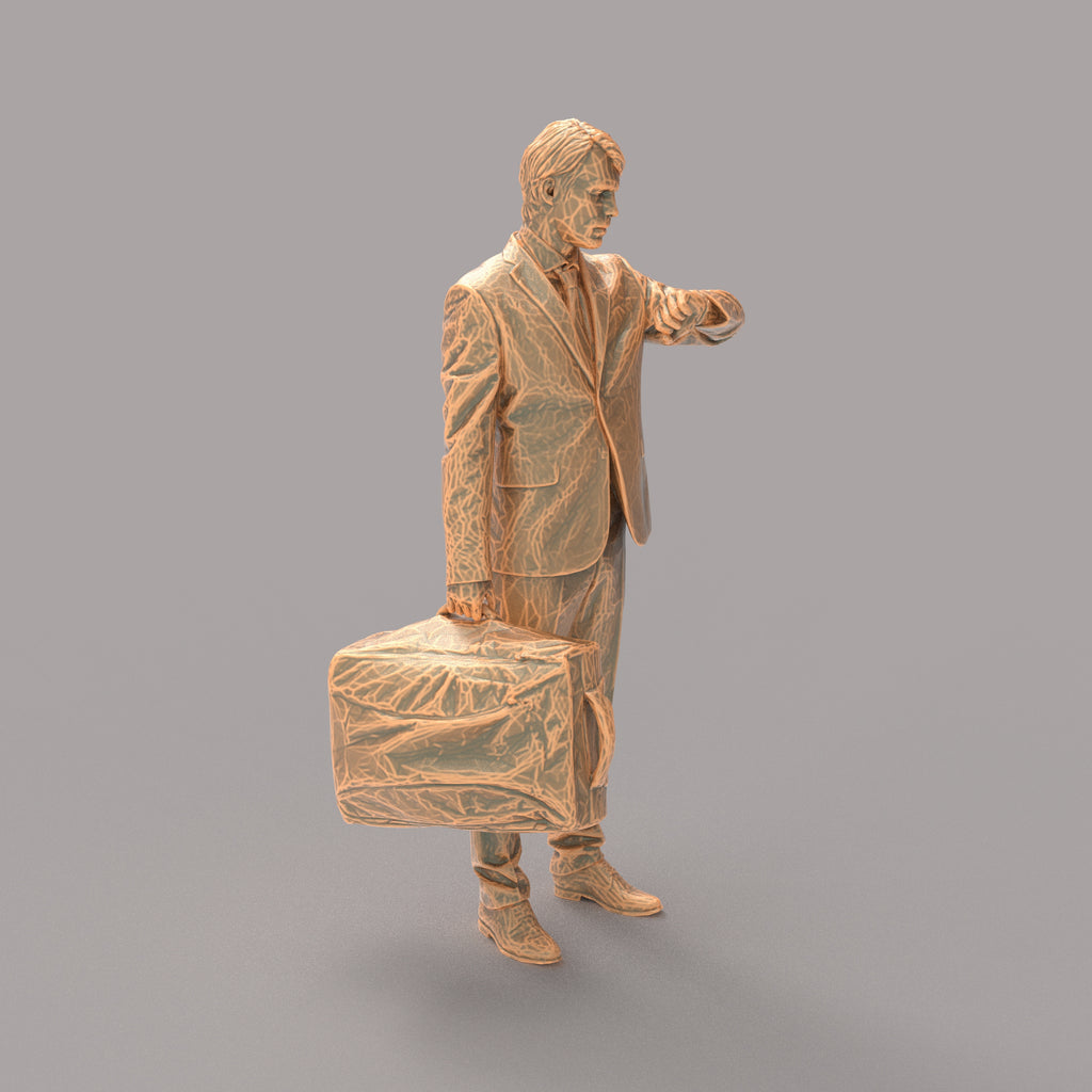 MM706 - Business Man with bag checking time