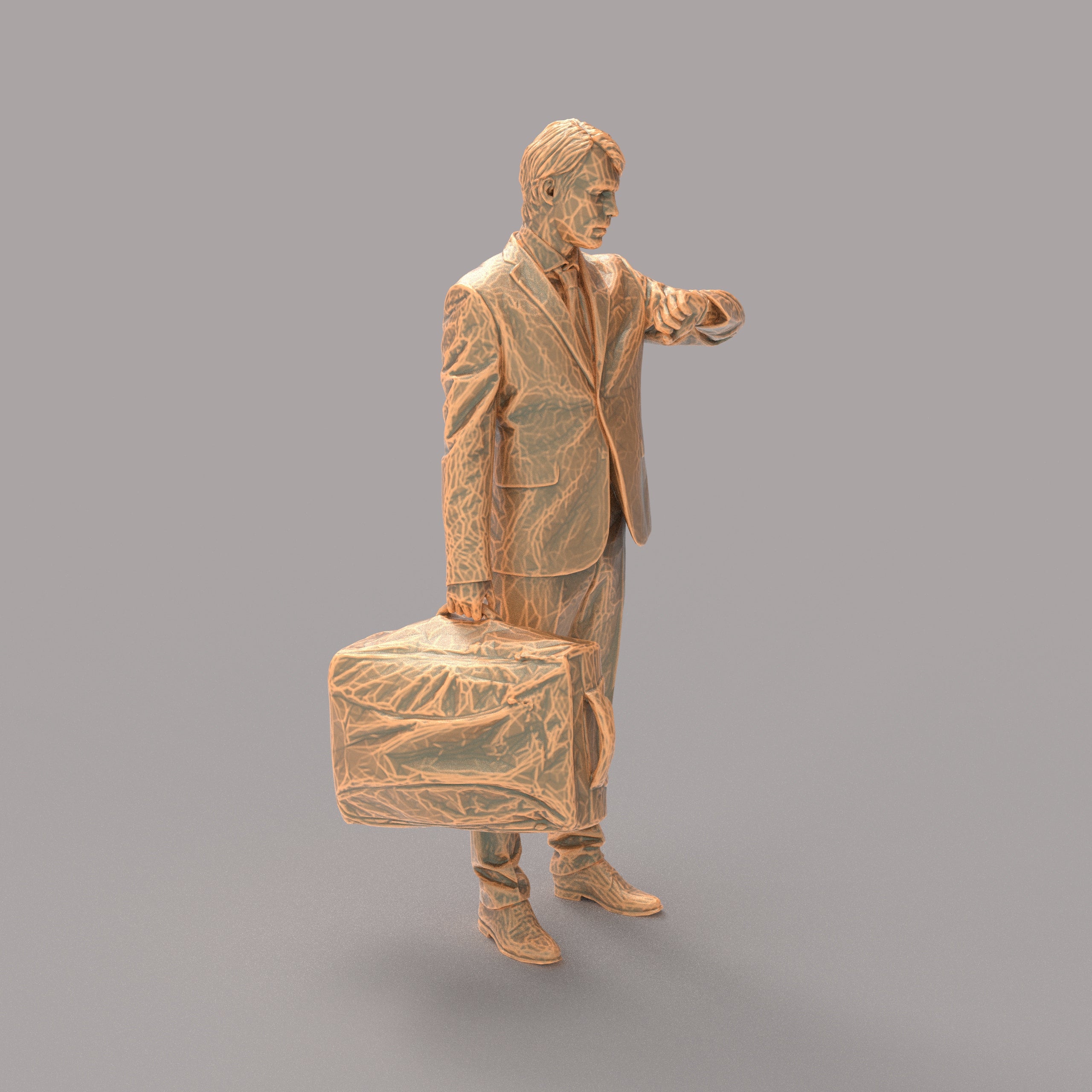MM706 - Business Man with bag checking time