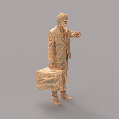MM706 - Business Man with bag checking time