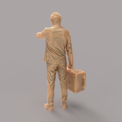 MM706 - Business Man with bag checking time
