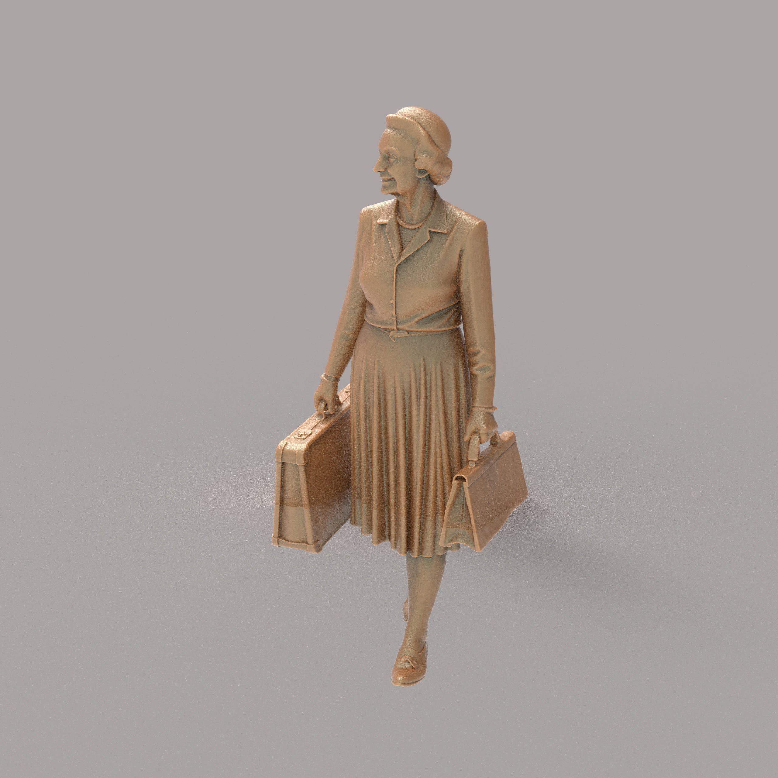 MM2143 1950's Pensioner With Cases