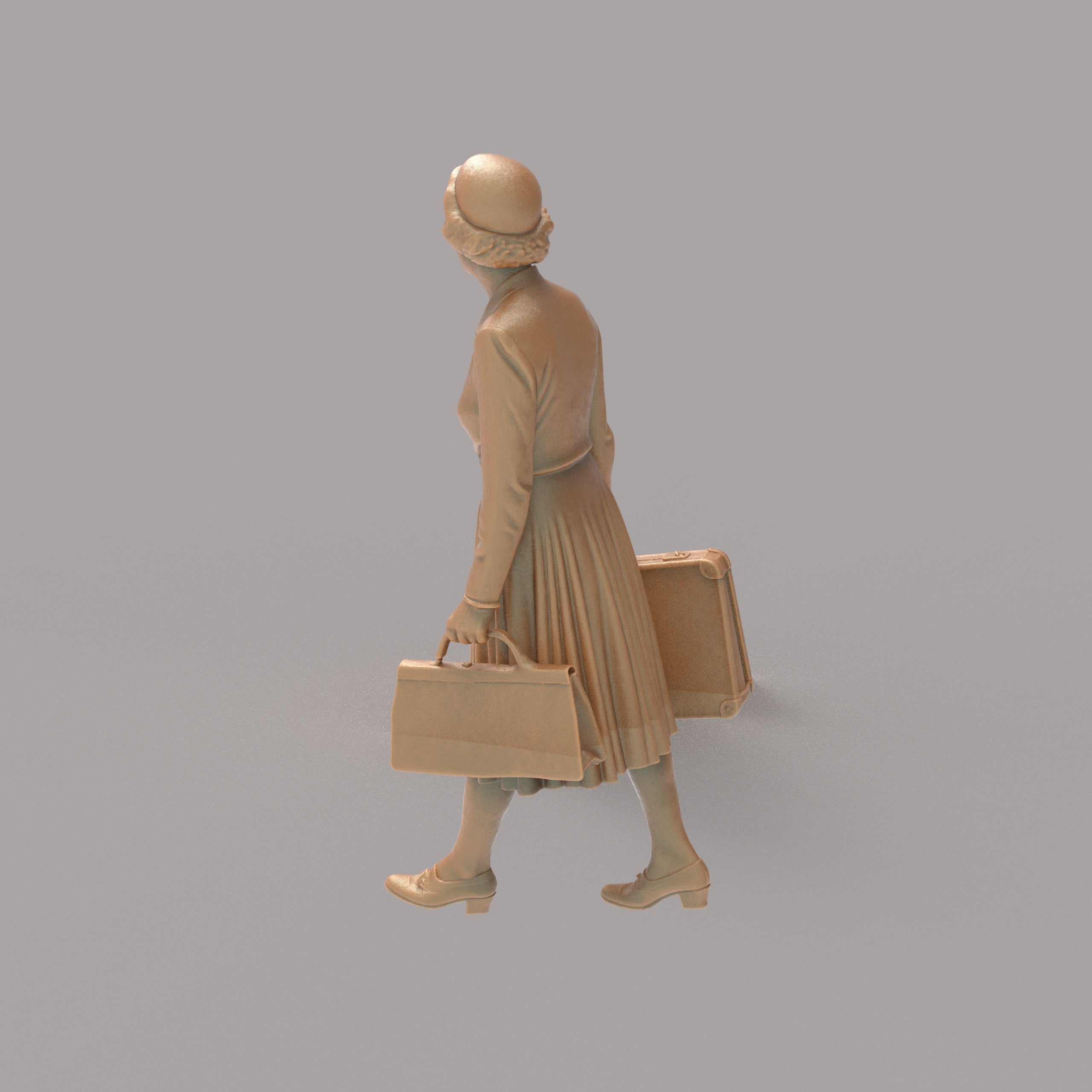 MM2143 1950's Pensioner With Cases