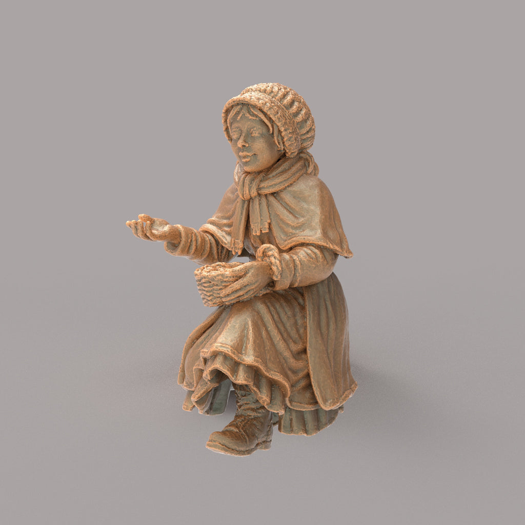 MM6012 Christmas Scenes - Girl Feeding Birds