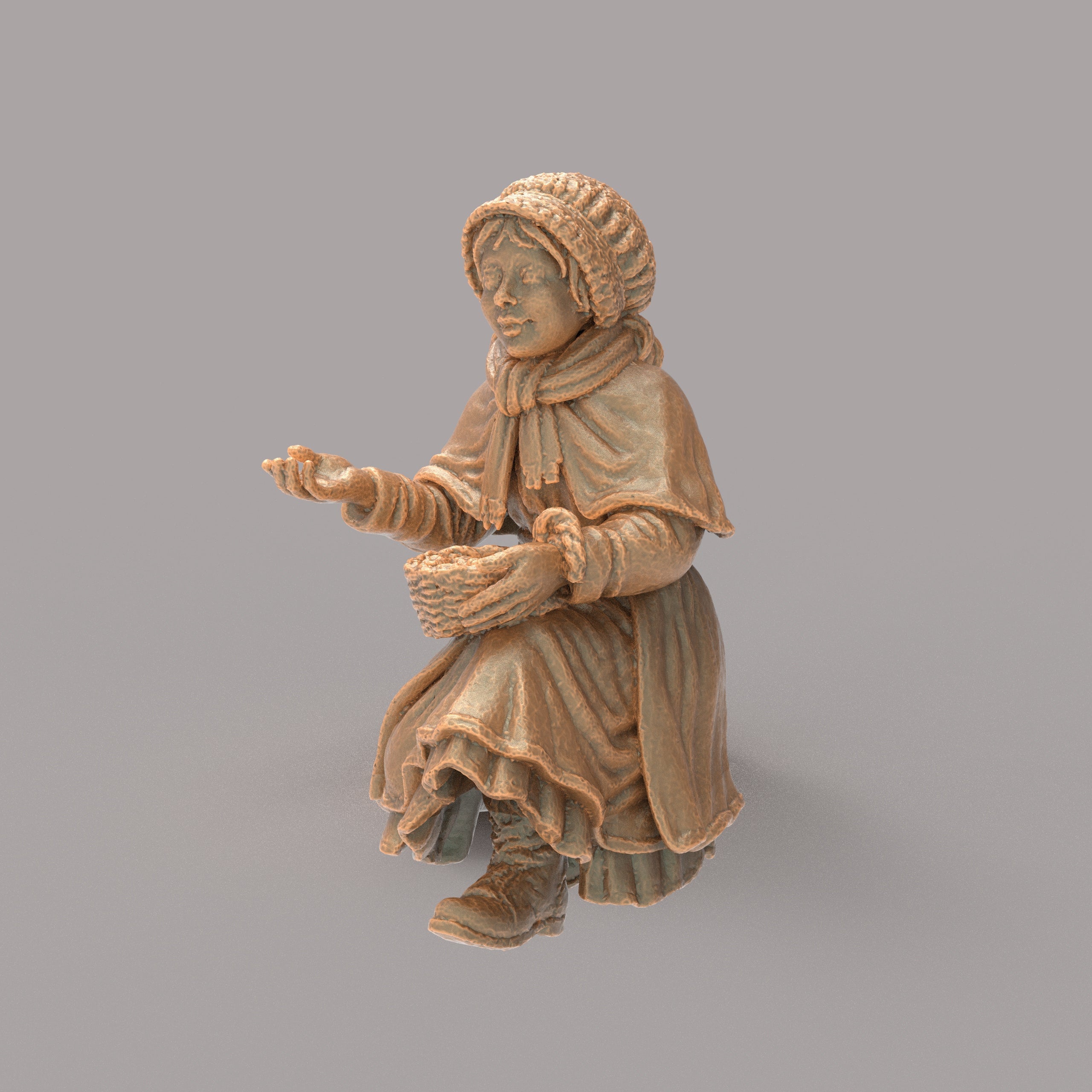 MM6012 Christmas Scenes - Girl Feeding Birds