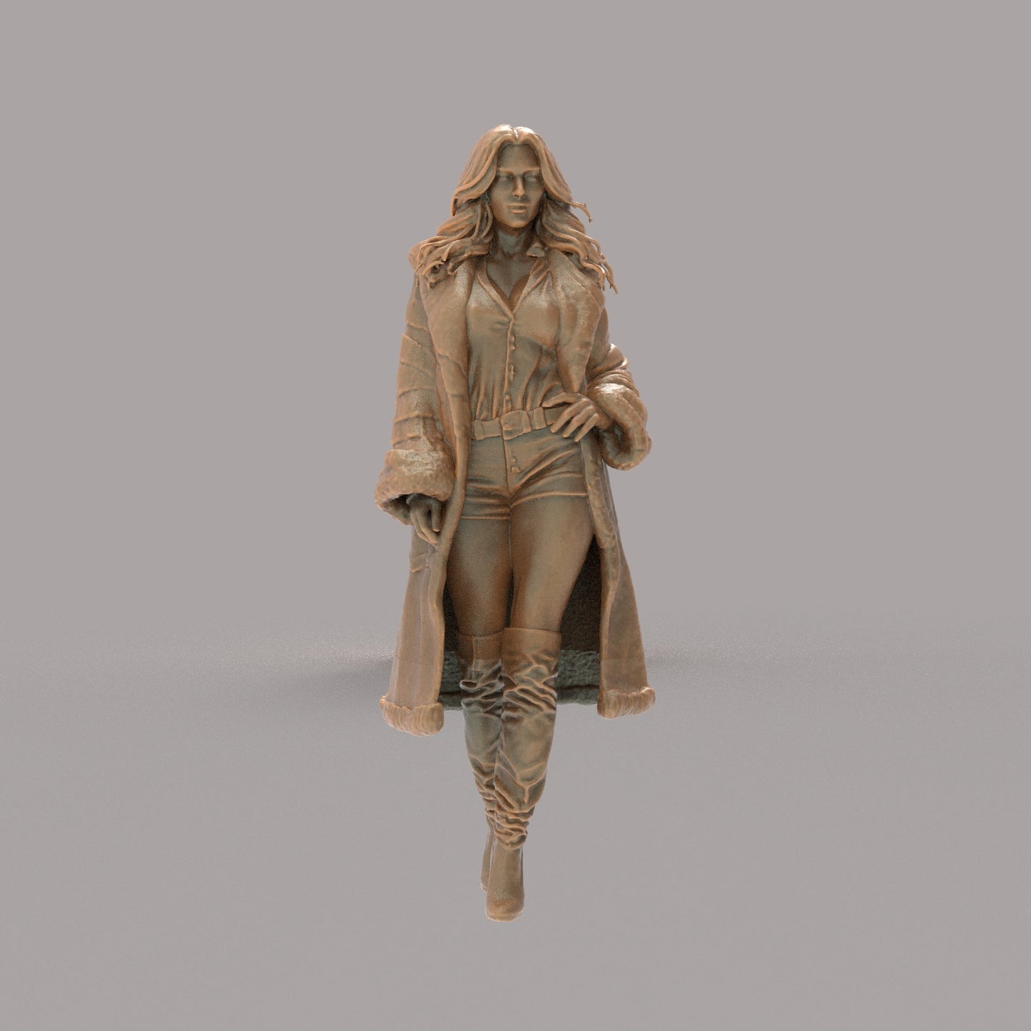 MM4287 Young Female Wearing Fur Coat