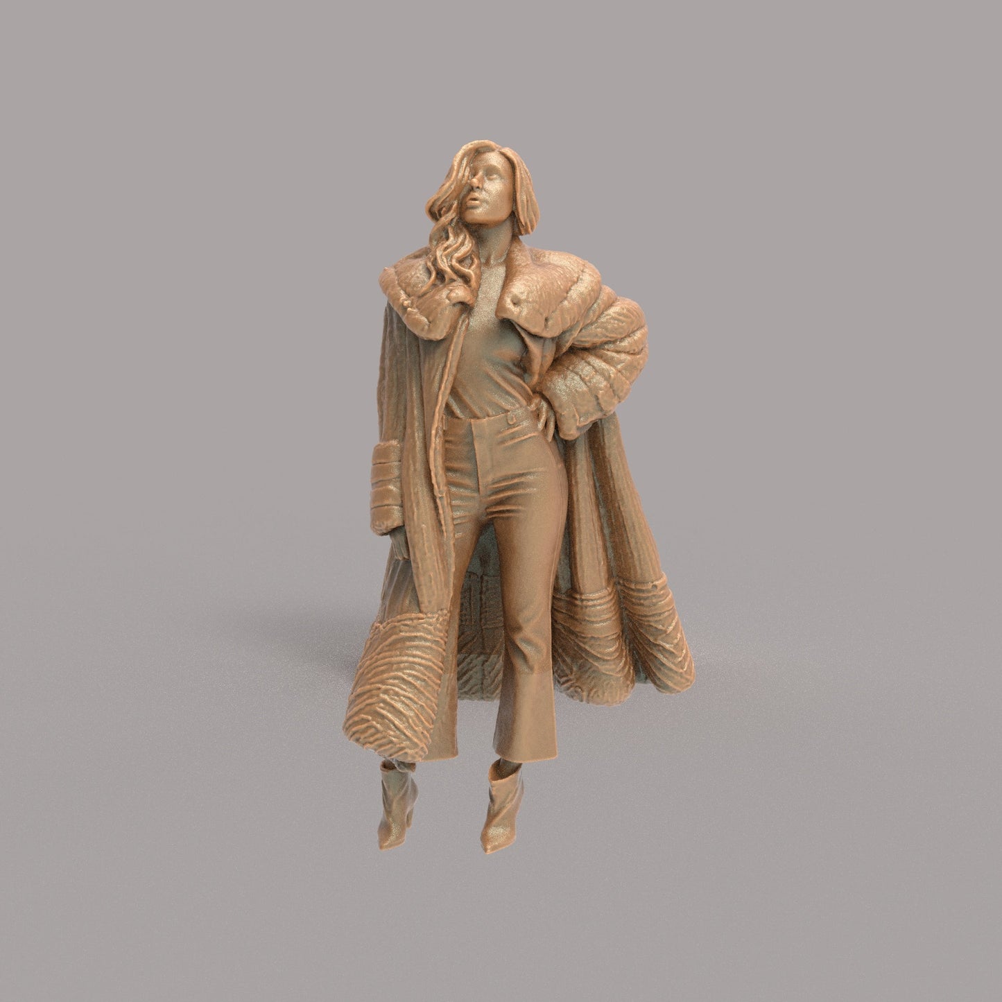 MM4289 Elegant Female Wearing Fur Coat