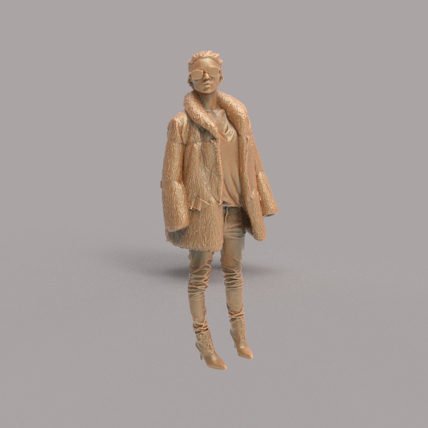 MM4290 Elegant Female in Fur Coat