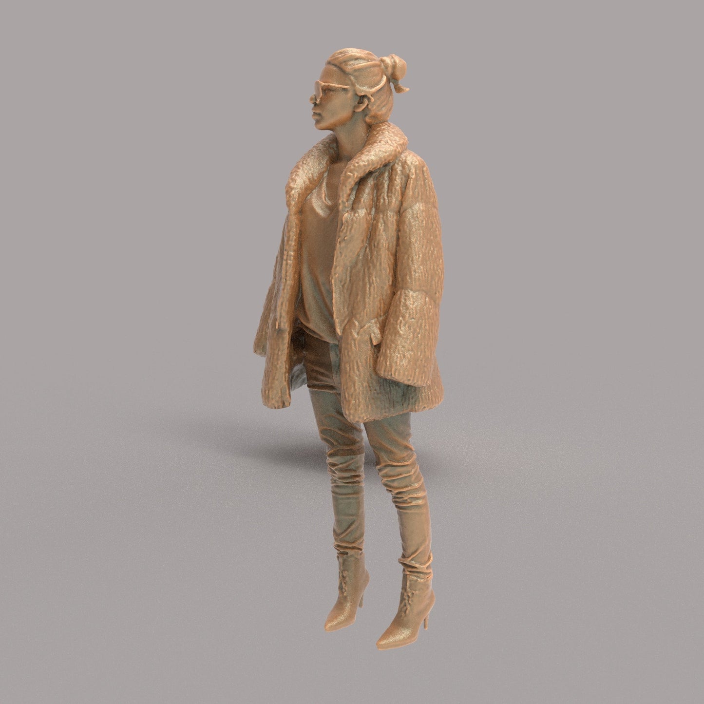 MM4290 Elegant Female in Fur Coat