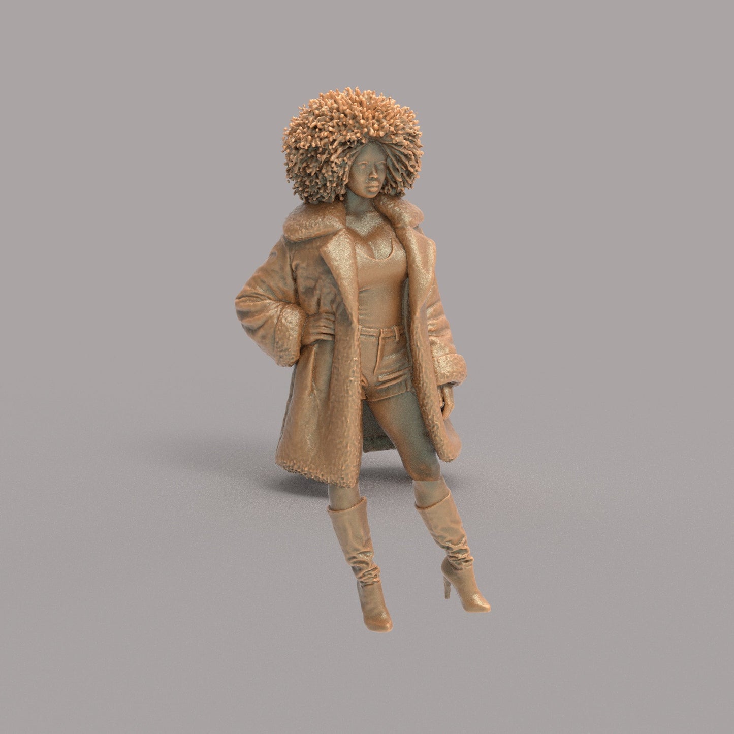 MM4291 Afro Girl in Suede Jacket