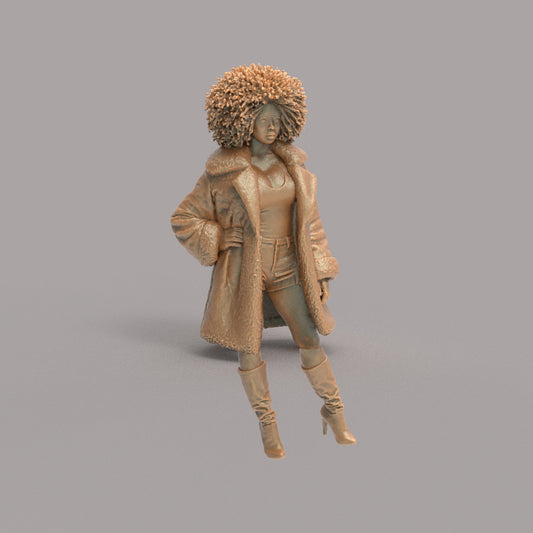 MM4291 Afro Girl in Suede Jacket