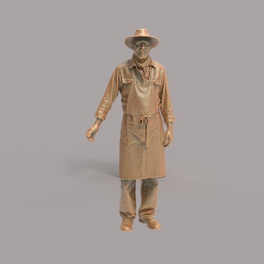 MM4297 Male Shopkeeper Wearing Hat