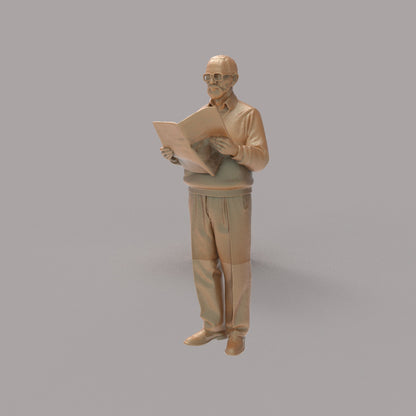 MM4320 Old Fella reading Paper