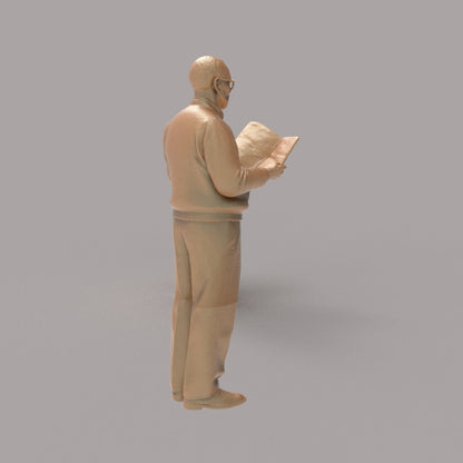 MM4320 Old Fella reading Paper
