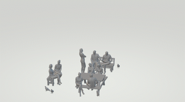 Mm1055 Park Or Pub Scene With Figures Figure