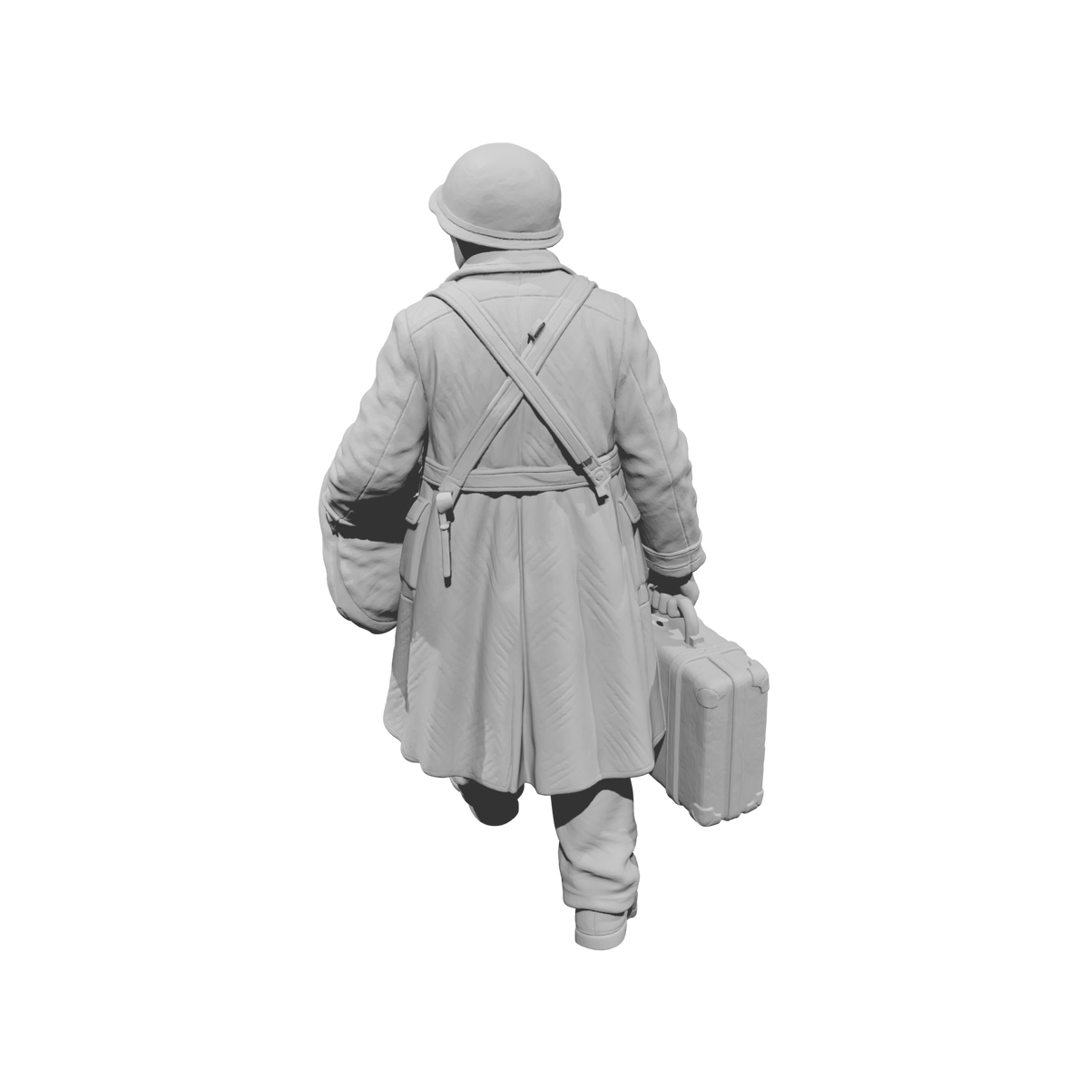 MM2254 WW2 France 1940s Refugees-1 Man with Suitcase and Blanket
