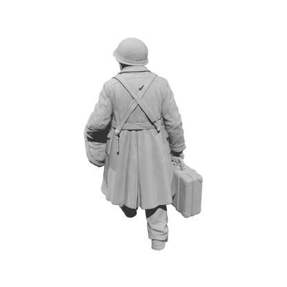 MM2254 WW2 France 1940s Refugees-1 Man with Suitcase and Blanket