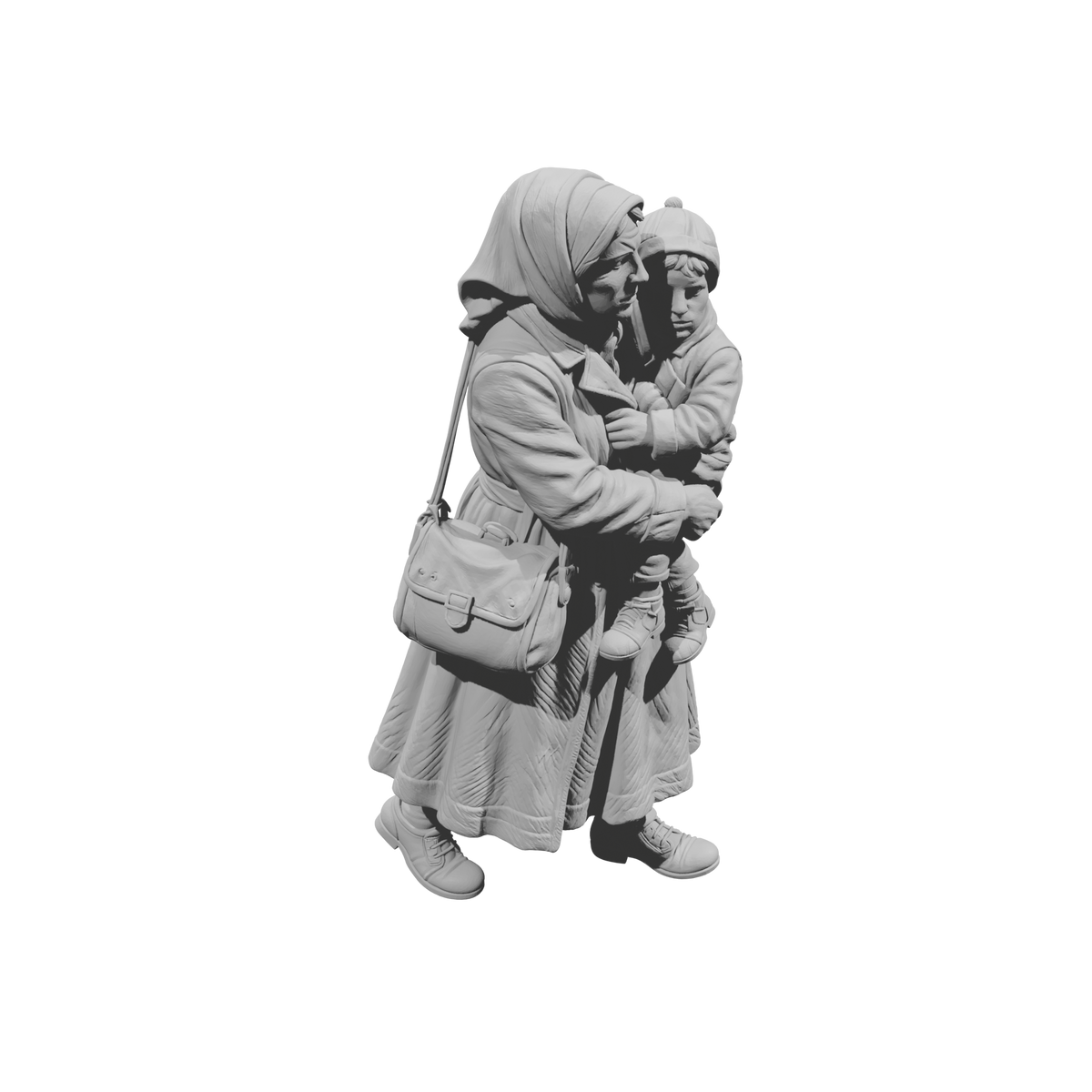 MM2263 WW2 France 1940s Refugees-10 Woman Carrying Child