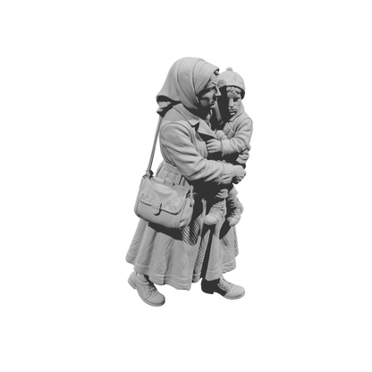 MM2263 WW2 France 1940s Refugees-10 Woman Carrying Child