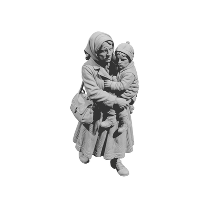 MM2263 WW2 France 1940s Refugees-10 Woman Carrying Child