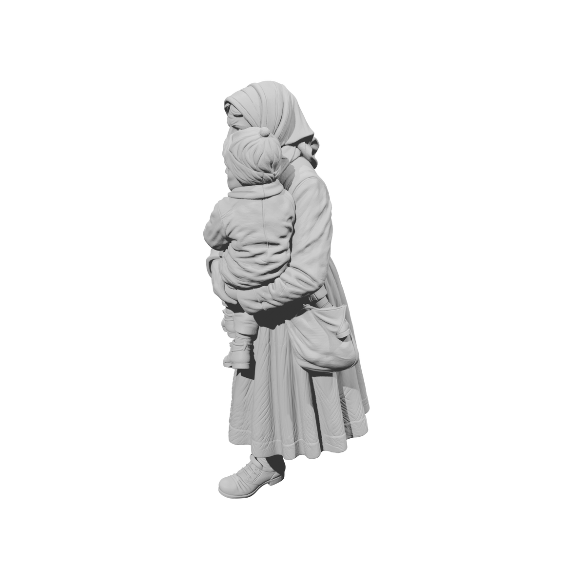 MM2263 WW2 France 1940s Refugees-10 Woman Carrying Child