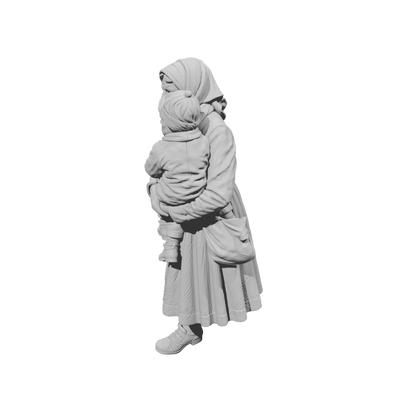 MM2263 WW2 France 1940s Refugees-10 Woman Carrying Child