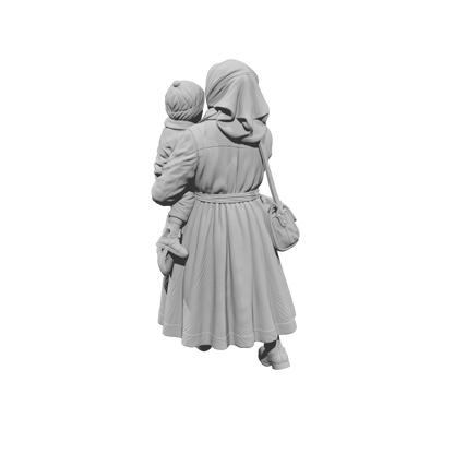 MM2263 WW2 France 1940s Refugees-10 Woman Carrying Child