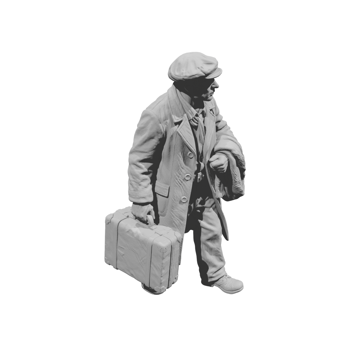 MM2264 WW2 France 1940s Refugees-11 Man with Suitcase and Coat