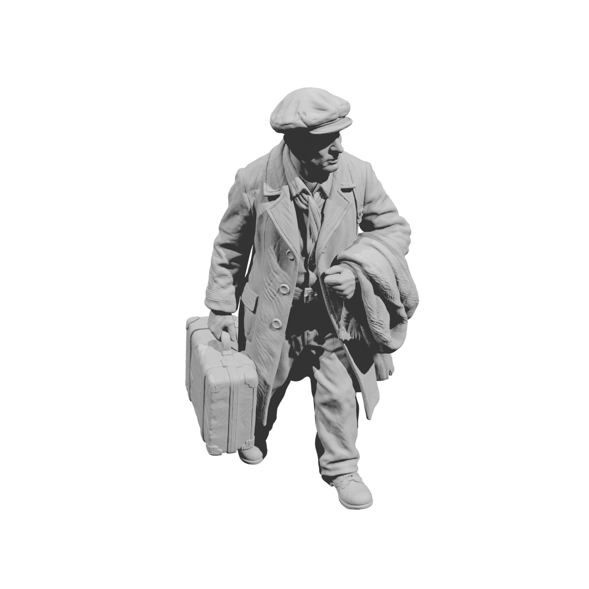 MM2264 WW2 France 1940s Refugees-11 Man with Suitcase and Coat
