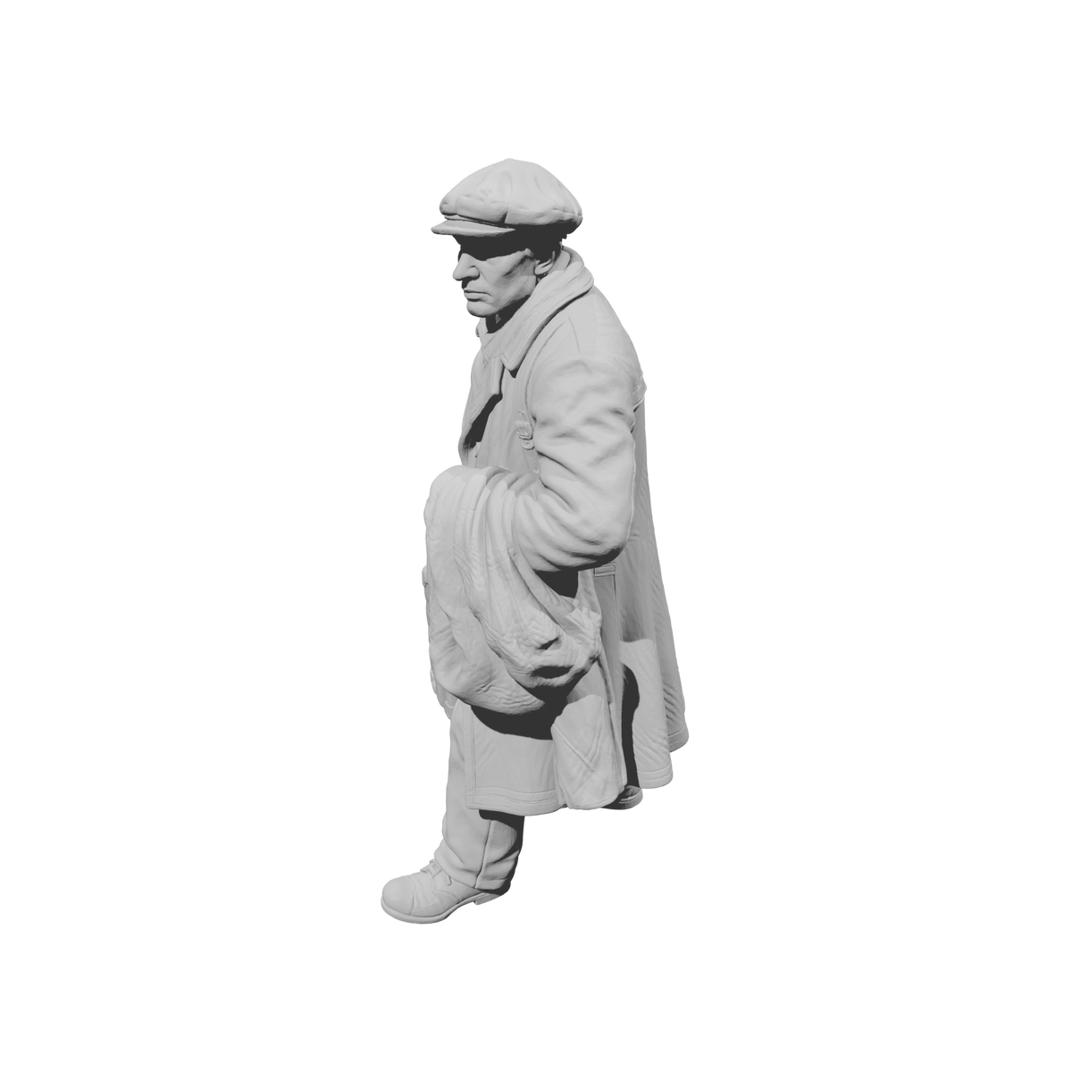 MM2264 WW2 France 1940s Refugees-11 Man with Suitcase and Coat