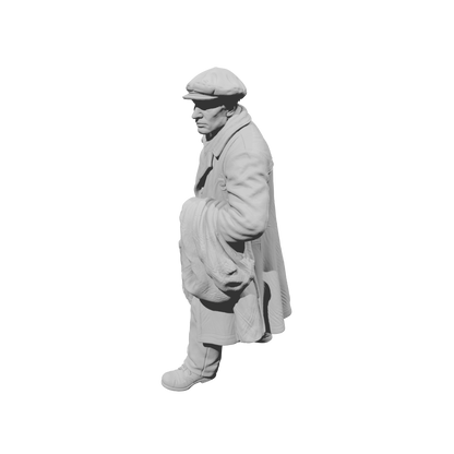 MM2264 WW2 France 1940s Refugees-11 Man with Suitcase and Coat
