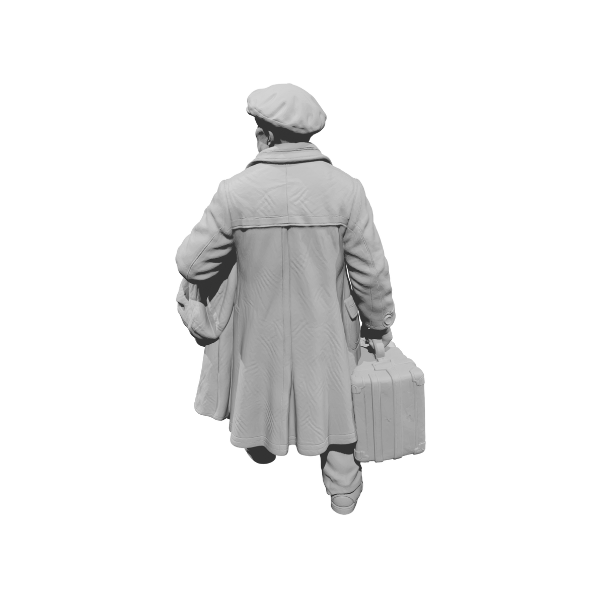 MM2264 WW2 France 1940s Refugees-11 Man with Suitcase and Coat