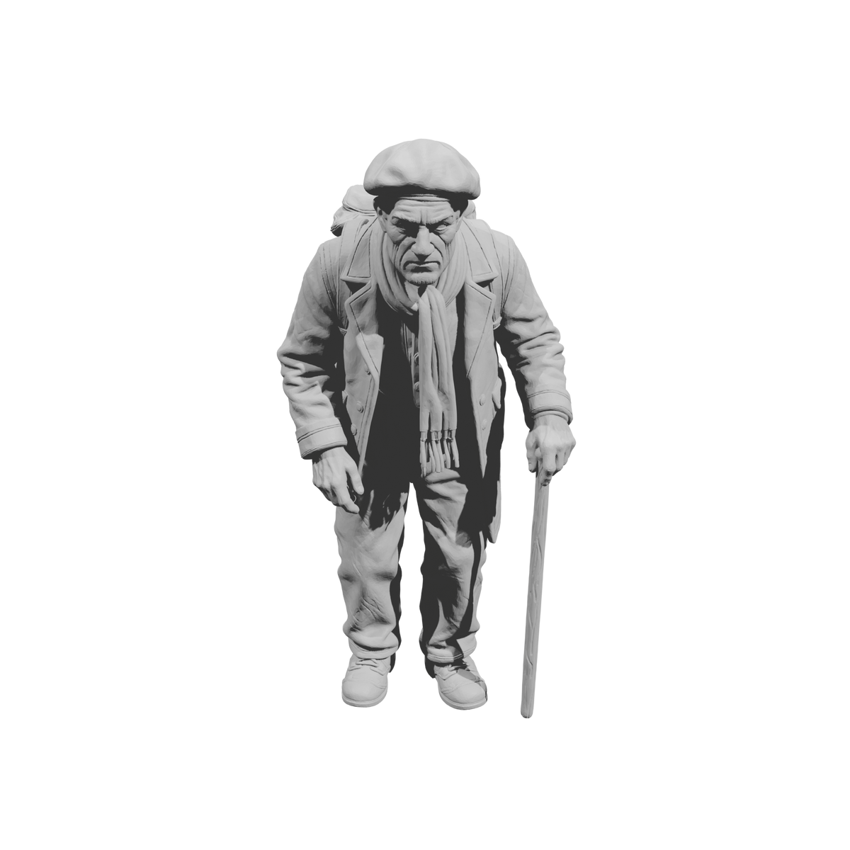 MM2265 WW2 France 1940s Refugees-12 Man with Pack and Cane