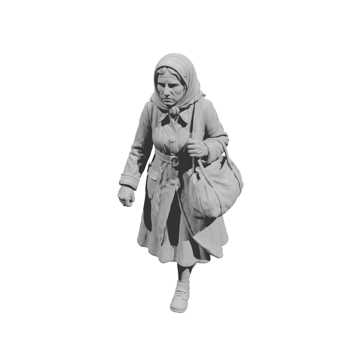MM2255 WW2 France 1940s Refugees-2 Walking Woman with Handbag