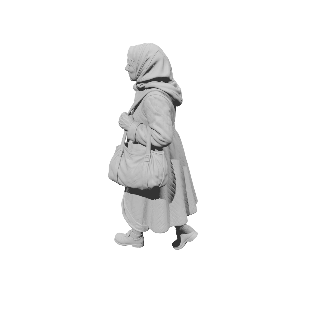 MM2255 WW2 France 1940s Refugees-2 Walking Woman with Handbag