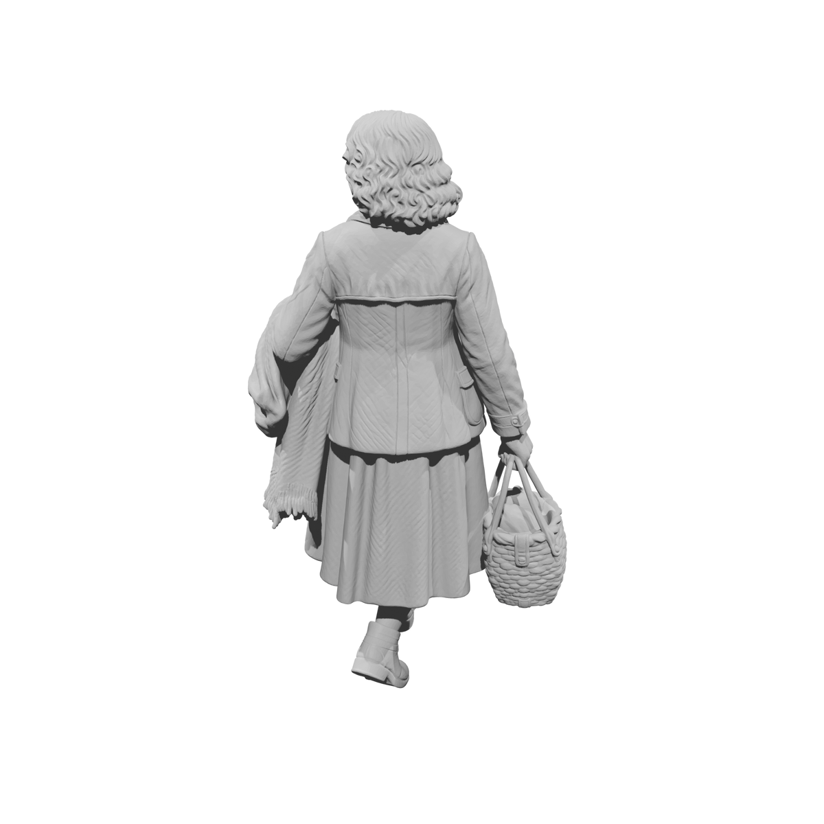 MM2256 WW2 France 1940s Refugees-3 Woman with Basket and Shawl