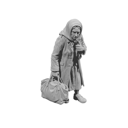 MM2260 WW2 France 1940s Refugees-7 Woman with Large Handbag